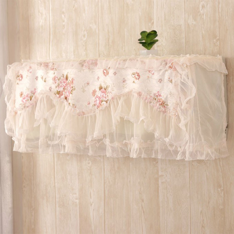 Pitsist õhukonditsioneeri kate Romantiline pulmakaunistus Seinale paigaldatav kliimaseade lillelised kodu tolmukatted