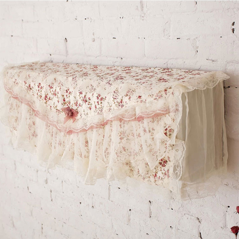 Pitsist õhukonditsioneeri kate Romantiline pulmakaunistus Seinale paigaldatav kliimaseade lillelised kodu tolmukatted