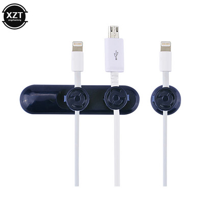 Oppselve Magnet Desktop Line Clip Korras mobiiltelefoni juhtmete haldus Andmelaadimiskaabli korraldaja hoidik silikoonist kaablikerija