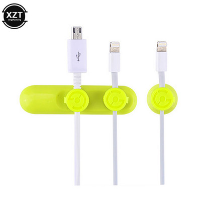 Oppselve Magnet Desktop Line Clip Korras mobiiltelefoni juhtmete haldus Andmelaadimiskaabli korraldaja hoidik silikoonist kaablikerija