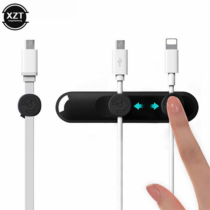 Oppselve Magnet Desktop Line Clip Korras mobiiltelefoni juhtmete haldus Andmelaadimiskaabli korraldaja hoidik silikoonist kaablikerija