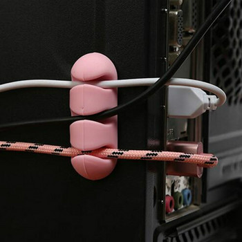 2 бр. Цветно устройство за навиване на кабели Съхранение на кабели Силиконов кабелен мениджър Държач Бюро Подреден органайзер за цифров кабел Офис Домашна скоба