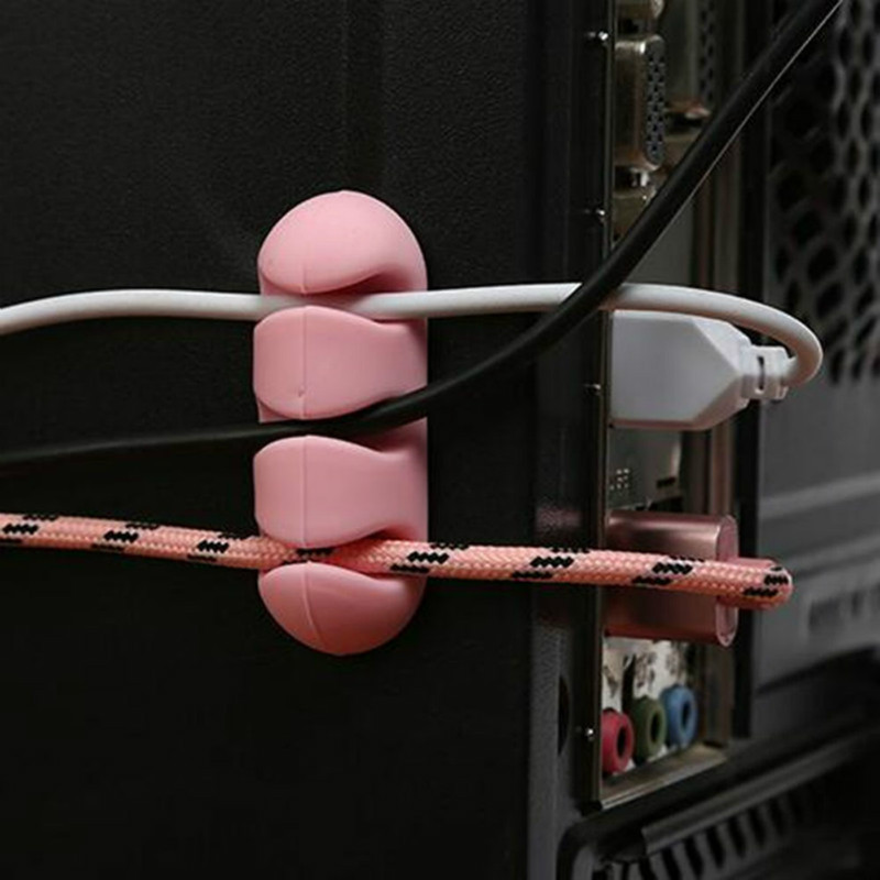 2 buc. Înfășurator de cabluri colorat pentru depozitare a firului Suport de gestionare a cablurilor din silicon Organizator de birou ordonat pentru cablu digital, birou, suport de acasă