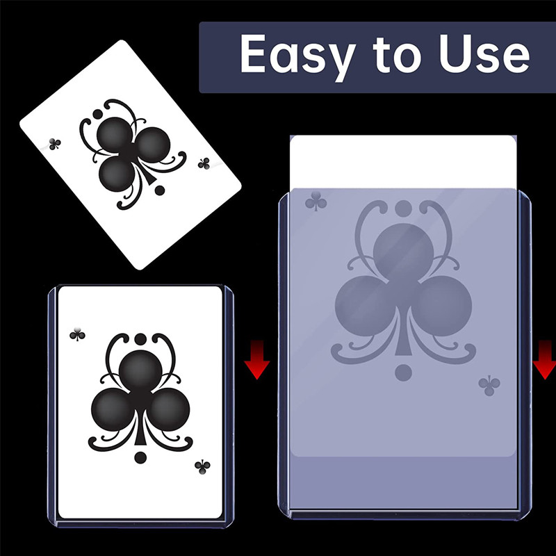 2/5/10 tk Plastikust läbipaistvad kaardiümbrised Lastele Mängukaardi kaitsja Kodune hoiuruum Korraldaja kõvade kaartide kate spordipesapalli jaoks