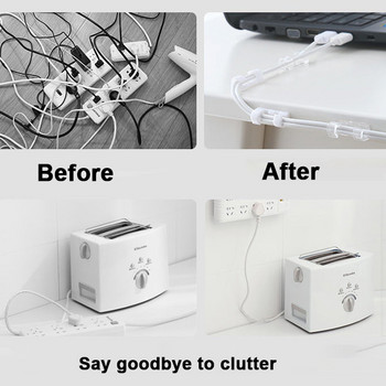 16/20PCS Organizer κλιπς καλωδίων Drop Wire Holder Cord Management Αυτοκόλλητο Cable Clips Manager Wire Wire Data Fixed Clamp