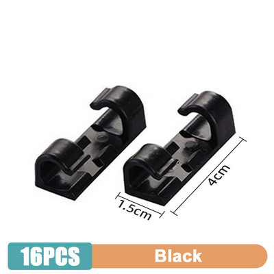 16/20 vnt. kabelių spaustukų organizatorius, nuleidžiamas laido laikiklis, laido valdymas, lipnus kabelių spaustukų tvarkytuvas, fiksuotas gnybtas duomenų laido vyniotuvas