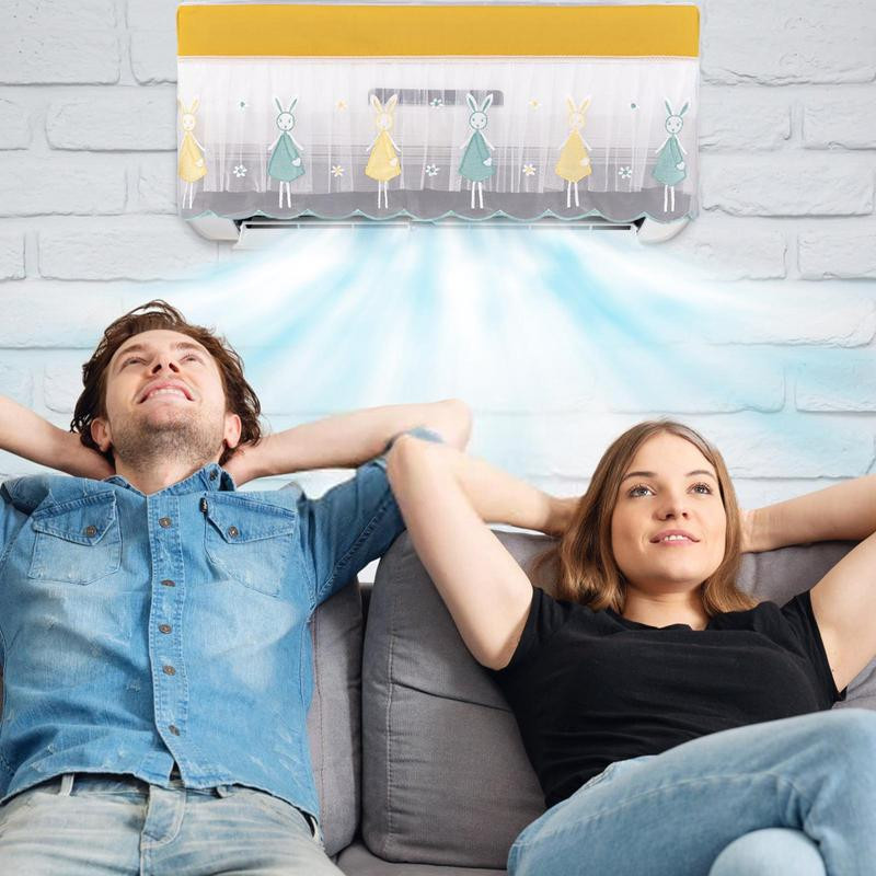 Légkondicionáló porvédő Tartós gyönyörű hímzett osztott AC burkolat Kényelmes porálló otthoni lakás védőhuzatok