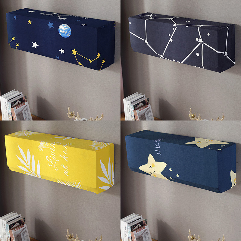 Pie sienas stiprināms Clim Cover Stretch Printed Gaisa kondicionētāja aizsargvāciņš Noņemams pie sienas stiprināms gaisa kondicionētāja pārsegs