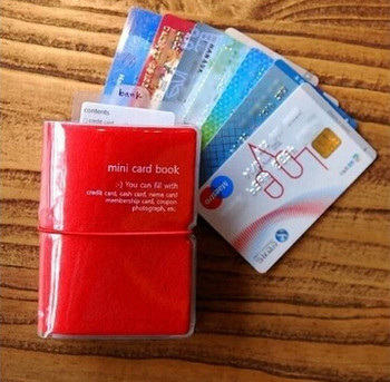32 позиции на картата Mini Card Book Поставка за кредитни/име/банкови/парични средства/купон/визитки 5 цвята Мини PVC кутия за карти