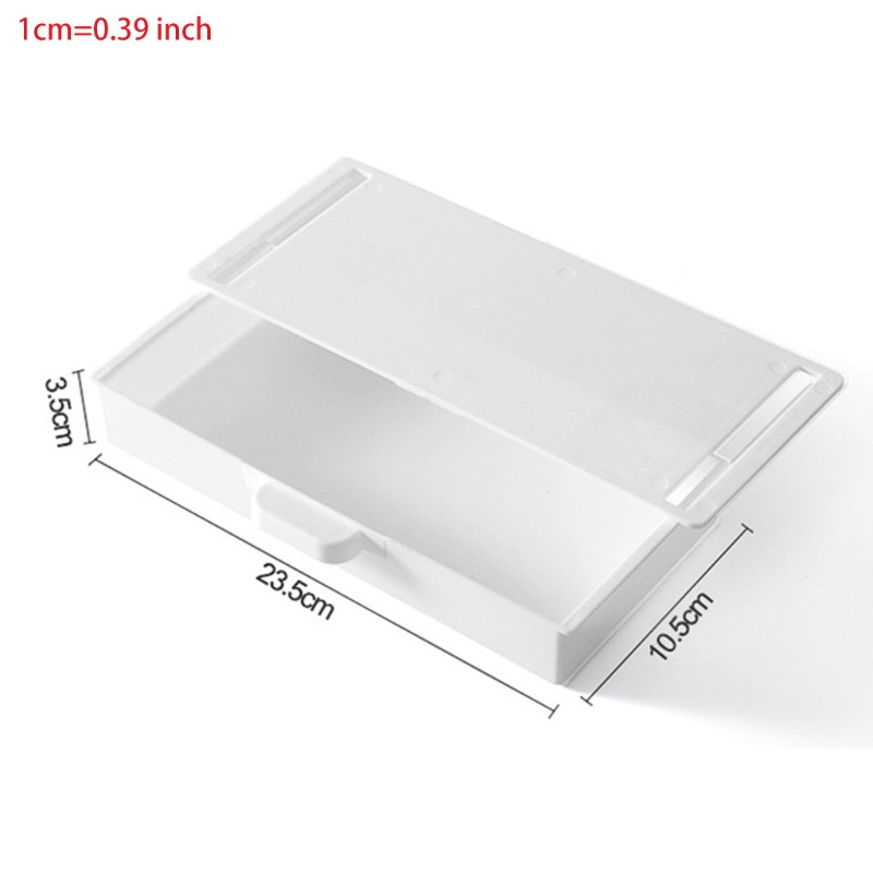 Κάτω από το συρτάρι του γραφείου Adhesive Organizer Κρυφό κουτί αποθήκευσης επιφάνειας εργασίας για το σπίτι Θήκη στυλό Αυτοκόλλητο σταθερό δοχείο Μαχαίρι κουζίνας