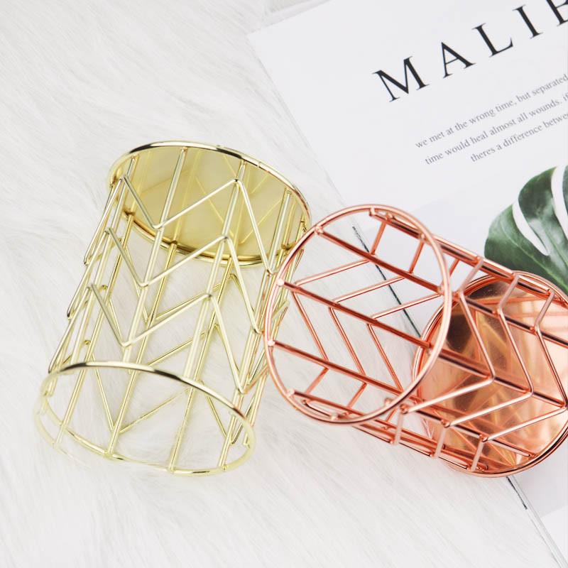 1db Rose Gold Otthoni Asztali Írószer Dekor Toll Ceruza Edénytartó Tartályszervező