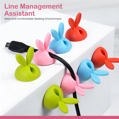 4 buc. Organizator de cablu din silicon Flexibil USB Wire Winder Clips de gestionare a cablului pentru căști Instrumente de depozitare