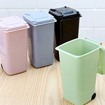 MOONBIFFY Творчески мини кошчета за отпадъци Консумативи за домашен офис Мини кошче за боклук Настолна пластмасова кофа Кофа за боклук Малък органайзер