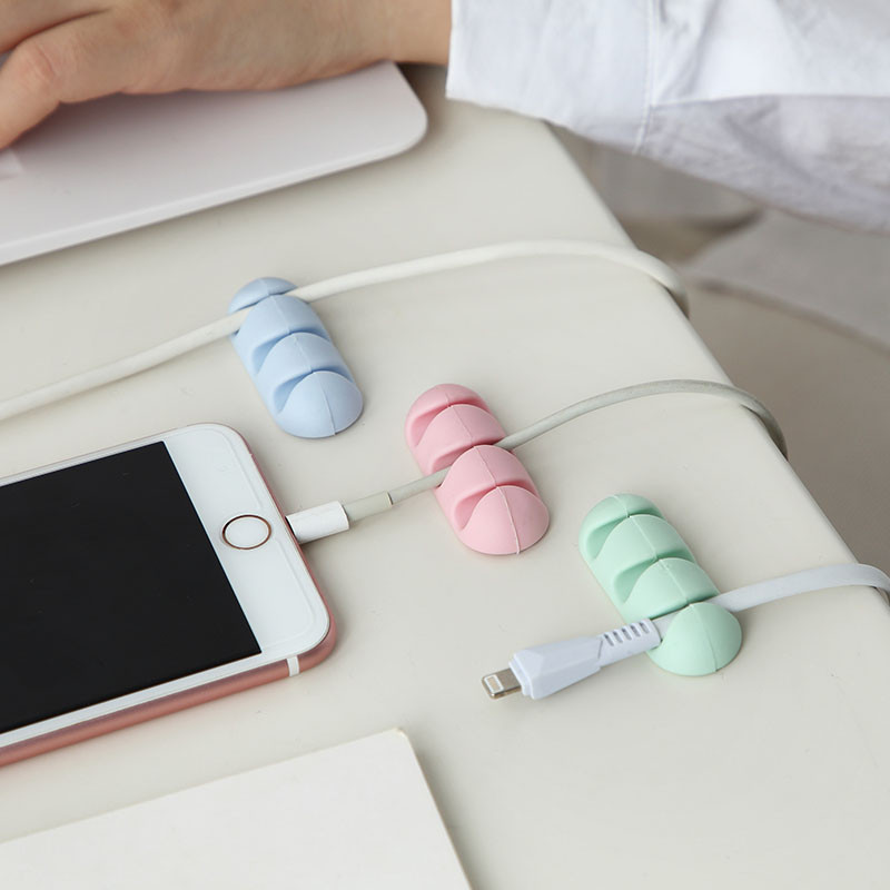 2 τμχ Καλώδιο φόρτισης σιλικόνης Καλώδιο φόρτισης δεδομένων καλωδίου επιτραπέζιου υπολογιστή σταθερό κουρδιστήρι καλωδίου Organizer Στήριγμα καλωδίου Line Fixer Desk