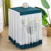 Karikatūras veļas mazgājamās mašīnas pārvalks Putekļu necaurlaidīgs mežģīņu žāvētājs Putekļu pārsegs Gulbis Izšūšana Mājas Dekors Aizsargs Veļas Mašīnas Pārvalki