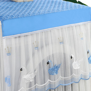 Κάλυμμα πλυντηρίου ρούχων κινουμένων σχεδίων Αδιάβροχο κάλυμμα δαντέλας στεγνωτήριο σκόνης Κέντημα κύκνου Προστατευτικό οικιακής διακόσμησης Καλύμματα πλυντηρίου ρούχων