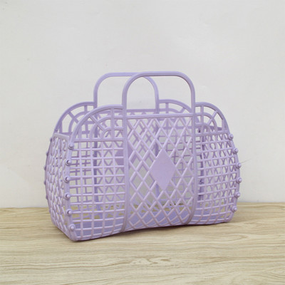 Lielas ietilpības soma Hollow Jelly Beach Holiday pārnēsājama soma atkārtoti lietojama un viegli tīrāma plastmasas pārnēsājams vannas grozs