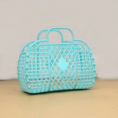 Lielas ietilpības soma Hollow Jelly Beach Holiday pārnēsājama soma atkārtoti lietojama un viegli tīrāma plastmasas pārnēsājams vannas grozs