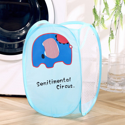 Salokāms veļas groza organizators netīrām drēbēm Vannas istabas drēbēm Tīkla glabāšanas soma Mājsaimniecības sienas piekarināmais groza rāmis spainis