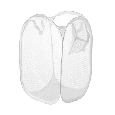 Salokāms veļas groza organizators netīrām drēbēm Vannas istabas drēbēm Tīkla glabāšanas soma Mājsaimniecības sienas piekarināmais groza rāmis spainis