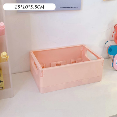 Μεγάλο πτυσσόμενο κιβώτιο Πλαστικό κουτί αποθήκευσης Πτυσσόμενη θήκη Επιτραπέζια βάση Καλάθι αποθήκευσης καλλυντικών Δοχείο οργάνωσης γραφείου σπιτιού