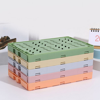 5 цветни организиращи кошници за съхранение Калъф Сгъваема студентска настолна кошница Лента за канцеларски материали Пластмасов сгъваем контейнер Кутия за съхранение