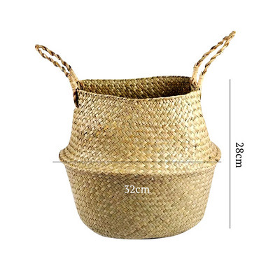 Jūras zāles pīts darba rotangpalmas grozs piekārts stādīšana puķu pods uzglabāšana veļas grozs Cesta Mimbre mājas dārza dekorēšana