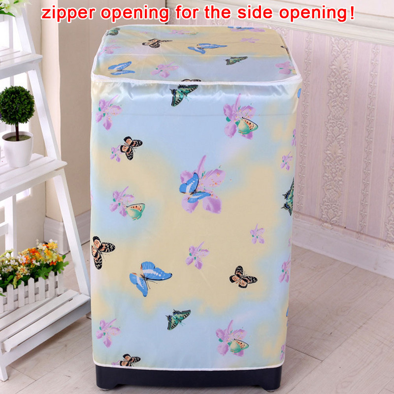 Vonios kambario gėlėmis margintas užtrauktuko dėklo apdaila Dulkėms atsparus priekyje įkraunamas skalbimo mašinos dangtis Priedas Mielas, lengvai valomas namas