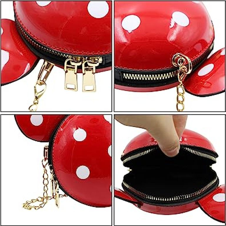 Чанта Мини Маус, Гумена, Червена, 16 см