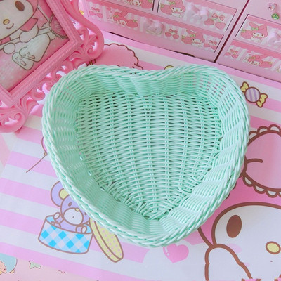 Love Heart Shape Basket Desktop Sweet Color Basket Photo Props for Home Storage Decoration Καλάθι Nordic Storage Καλάθι με φρούτα