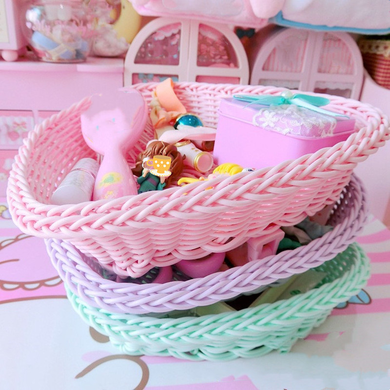 Love Heart Shape Basket Desktop Sweet Color Basket Photo Props for Home Storage Decoration Καλάθι Nordic Storage Καλάθι με φρούτα