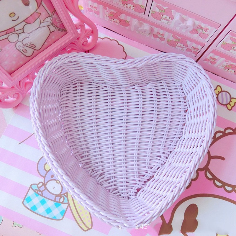 Love Heart Shape Basket Desktop Sweet Color Basket Photo Props for Home Storage Decoration Καλάθι Nordic Storage Καλάθι με φρούτα