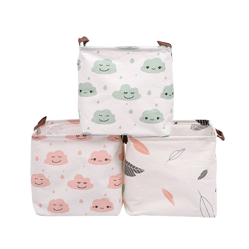 Puuvillane ja linane kokkupandav hoiukorv Laste mänguasjade hoiukast Kangast mitmesuguste asjade hoiukorv Pesukorvi hoiukorv