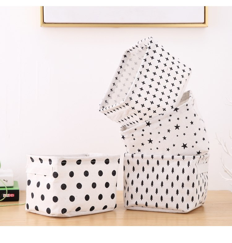 Kokvilnas lina galddatora glabāšanas grozs dažādi piederumi uzglabāšanas kaste ar rokturi, rakstāmgalda kosmētikas organizators bērniem Rotaļlietas Grāmatas Biroja kancelejas preces