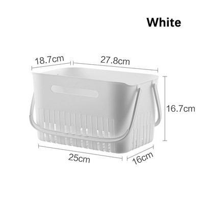 Műanyag zuhanykabinos kosár rekeszekkel, hordozható tisztítószer-tároló rendszerrel fogantyúval egyetemi kollégiumi fürdőszobához