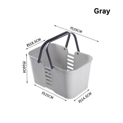 Műanyag zuhanykabinos kosár rekeszekkel, hordozható tisztítószer-tároló rendszerrel fogantyúval egyetemi kollégiumi fürdőszobához