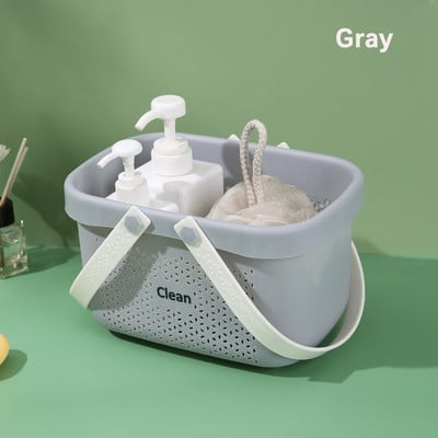 Műanyag zuhanykabinos kosár rekeszekkel, hordozható tisztítószer-tároló rendszerrel fogantyúval egyetemi kollégiumi fürdőszobához