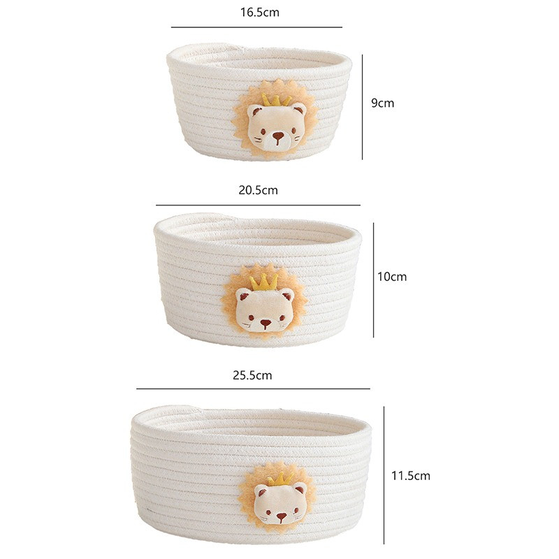 3 izmēra multfilmu dzīvnieki, ar rokām austi glabāšanas grozi, rotaļlietas, darbvirsmas organizators.