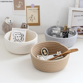 INS Šiaurės šalių medvilnės virvių laikymo krepšeliai austi darbastalio smulkmenos Vaikams žaislai Organizatoriaus dėžutė kūdikiui nešvarių drabužių skalbinių krepšelis