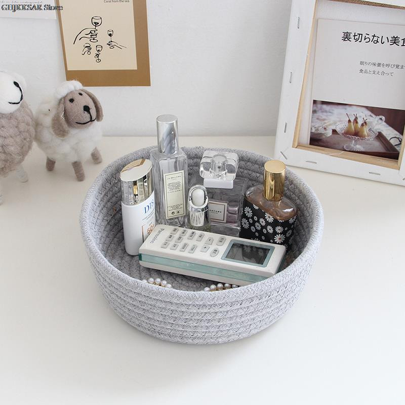 INS Šiaurės šalių medvilnės virvių laikymo krepšeliai austi darbastalio smulkmenos Vaikams žaislai Organizatoriaus dėžutė kūdikiui nešvarių drabužių skalbinių krepšelis