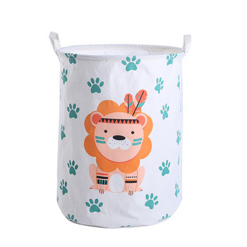 40X50CM памучен ленен плат Арт Сгъваема домакинска кофа за съхранение на мръсни дрехи Детска кошница за съхранение на играчки