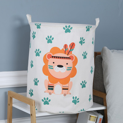 40 X50 CM kokvilnas lina auduma māksla salokāms mājsaimniecības netīro apģērbu uzglabāšanas spainis Bērnu rotaļlietu uzglabāšanas grozs