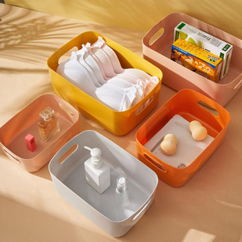 Пластмасова кошница за съхранение на настолен органайзер Кутия за съхранение на козметика Ученически закуски Домакинска кухня Кутия за сортиране Кутия за съхранение на тоалетна