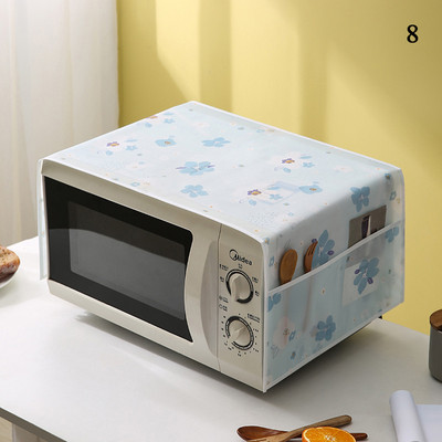 Peva putekļu necaurlaidīgi mikroviļņu krāsns vāki Apdrukāti putekļu eļļas necaurlaidīgi vāki ar dubultām kabatām uzglabāšanas soma virtuves piederumi