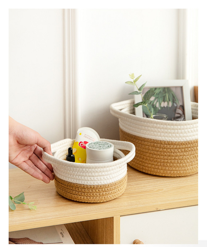 Katės ausies formos stalinis laikymo krepšelis Medvilniniai lininiai drabužiai Kosmetika Įvairios reikmenys Žaislų saugykla miegamojo komodos namų dekoravimui