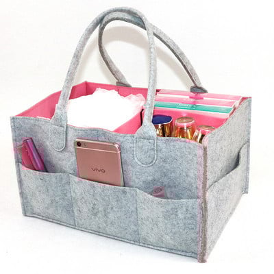 Filca auduma glabāšanas soma salokāma mazuļa liela izmēra autiņbiksīšu pārtīšanas galda organizators Rotaļlietu uzglabāšanas grozs Auto organizators