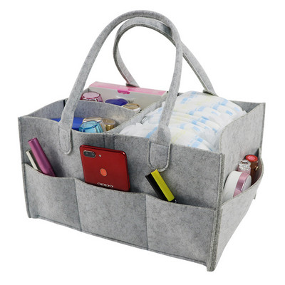 Filca auduma glabāšanas soma salokāma mazuļa liela izmēra autiņbiksīšu pārtīšanas galda organizators Rotaļlietu uzglabāšanas grozs Auto organizators