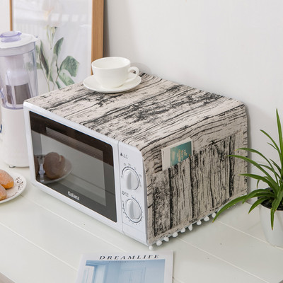 Huse pentru cuptor cu microunde, lenjerie de bumbac, geantă de depozitare cu trandafir negru, buzunare duble, huse pentru praf, hota pentru cuptor cu microunde, accesorii pentru bucătărie