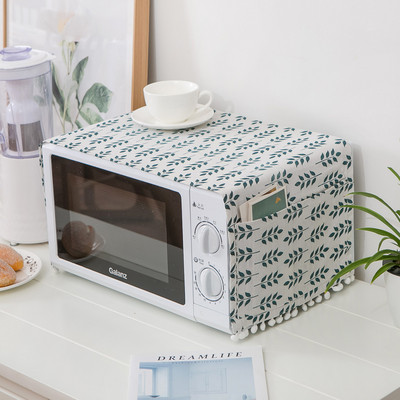 Huse pentru cuptor cu microunde, lenjerie de bumbac, geantă de depozitare cu trandafir negru, buzunare duble, huse pentru praf, hota pentru cuptor cu microunde, accesorii pentru bucătărie