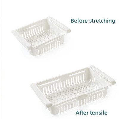 Virtuves organizators Ledusskapja glabāšanas atvilktņu kaste Izvelkamais ledusskapja plaukts Mājas uzglabāšanas futrālis Plastmasas skapja plaukta grozs